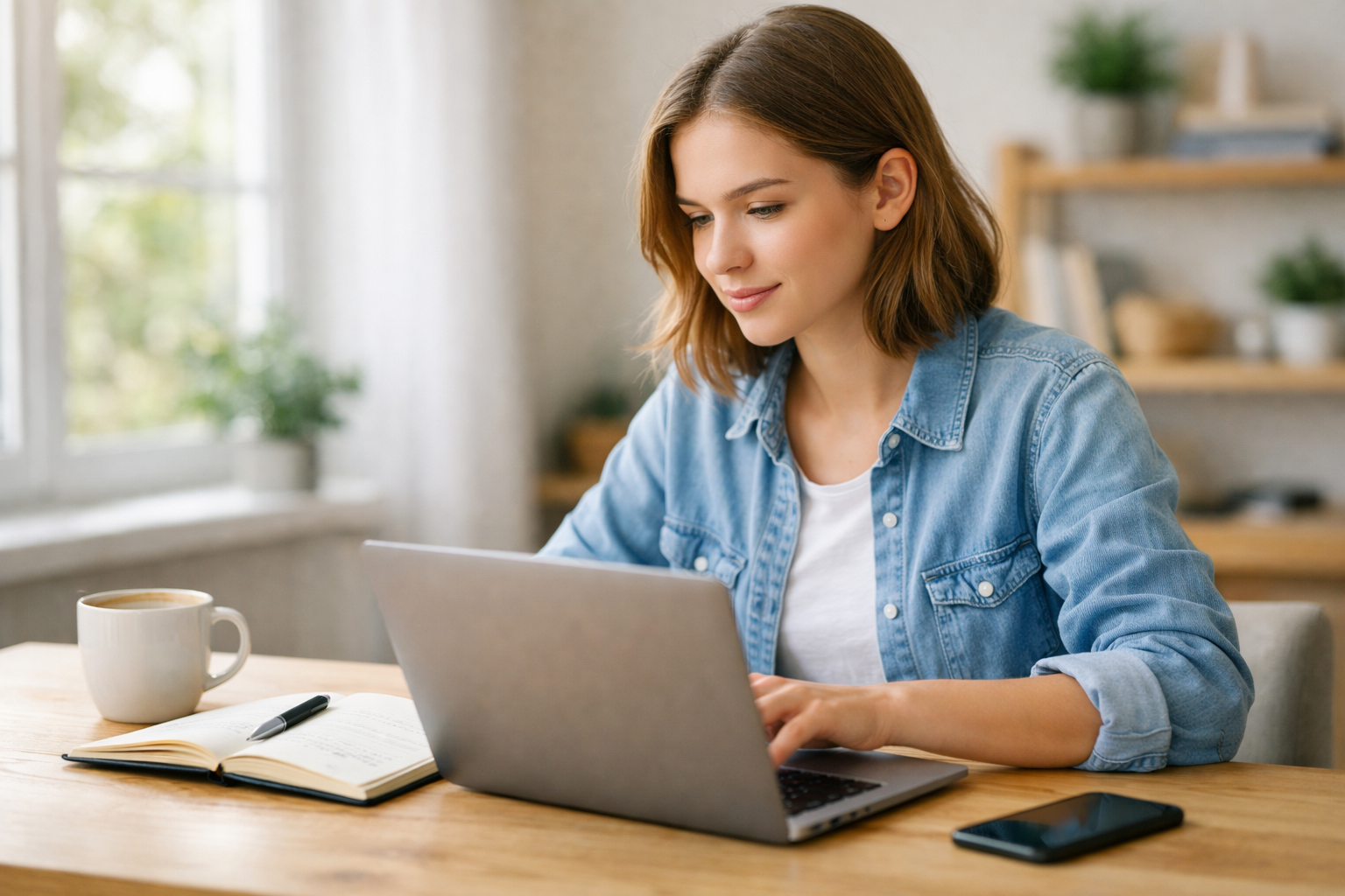 Student learning online at a laptop